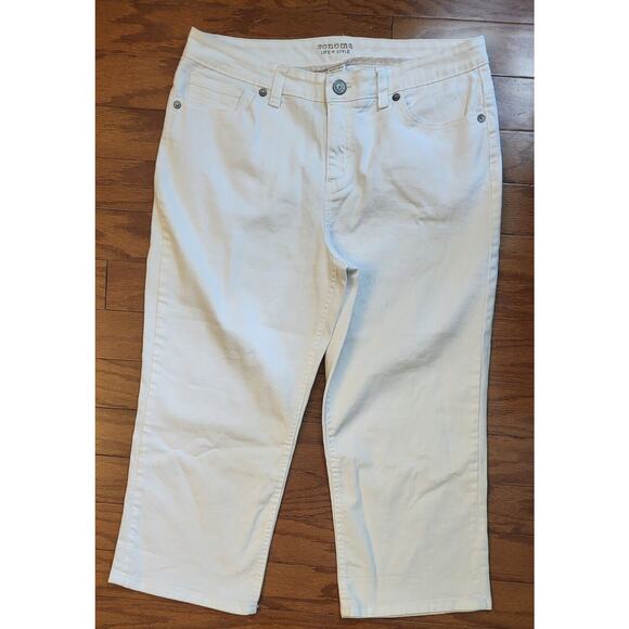 Sonoma Life Style Women Size 16 White Modern Capri Pants Jeans Mid Rise - Picture 12 of 12